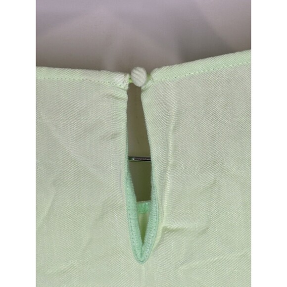 Soft Surroundings Lime Green Ruffle Blouse Summer Tencel Lyocell Sz XS 2-4 NEW - Picture 6 of 7
